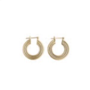 EUC Fewer Finer Vintage Rope Hoop Earrings 14k gold